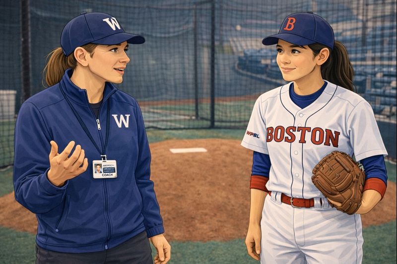Zach in a modern training facility holding a clipboard